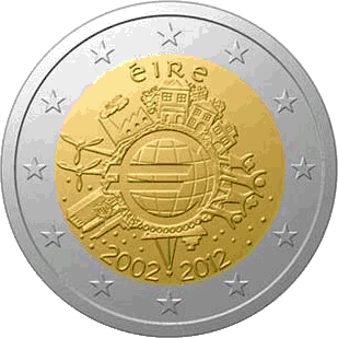 Ierland 2 euro 2012 10 jaar Euro UNC